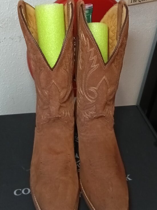Tan Laredo Roughout Cowboy Boots, Square Toe, Size 13D